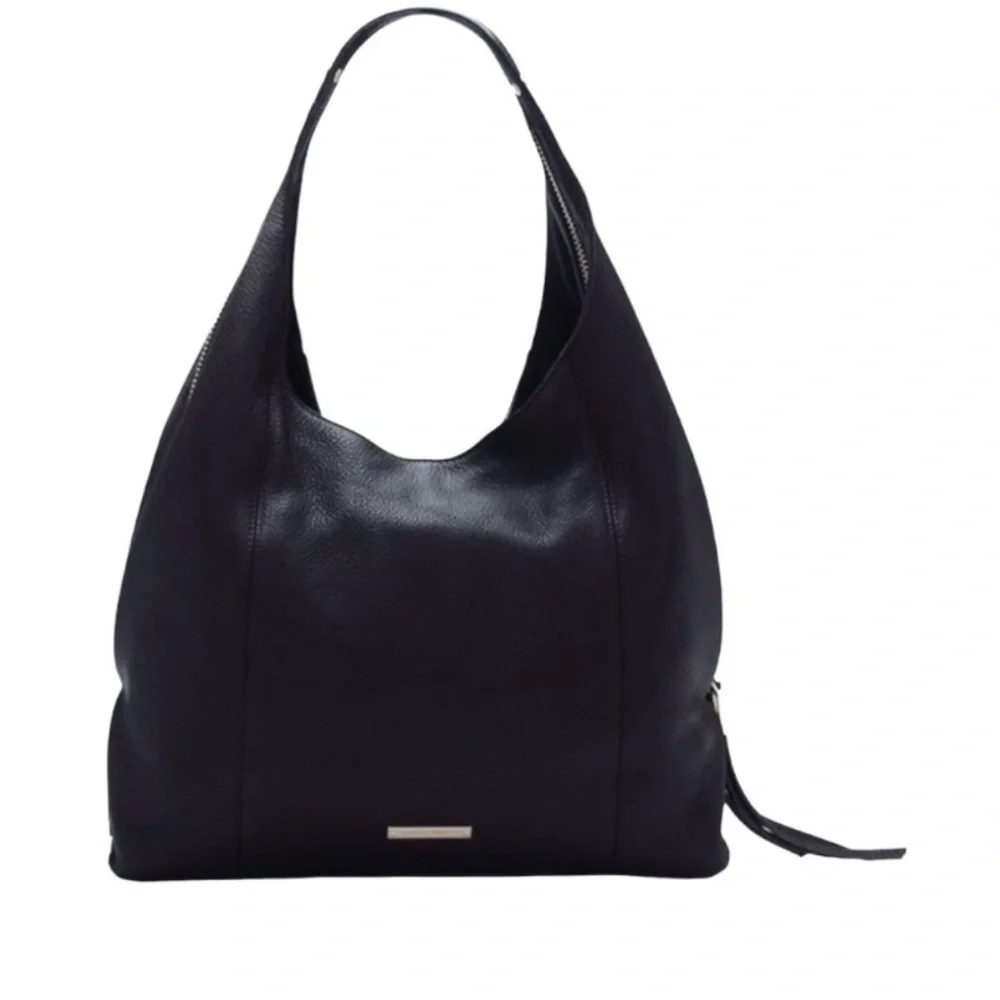 Vince Camuto Zoe Convertible Split Strap Pebble Leather Tassel Hobo Purse